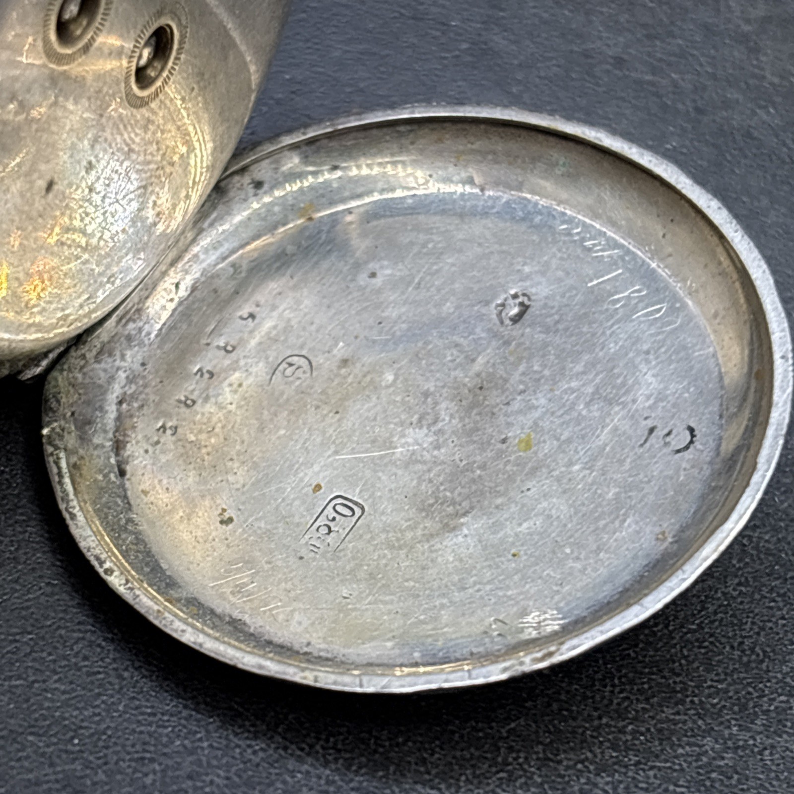 Pocket Watch 800 Silver Case PARTS REPAIR PRACTICE Floral Etched Case