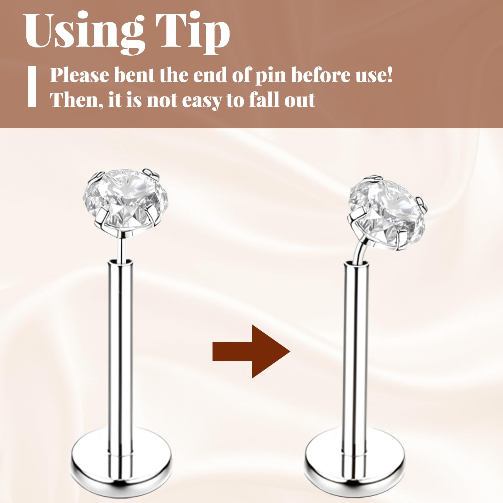jagosen Flat Back Stud Earrings Cartilage Small, Sliver-20G(0.8mm)