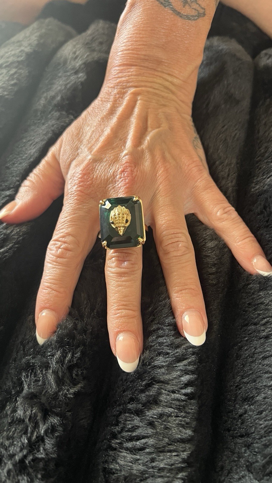 Kurt Geiger London, Emerald Green Ring Size 8