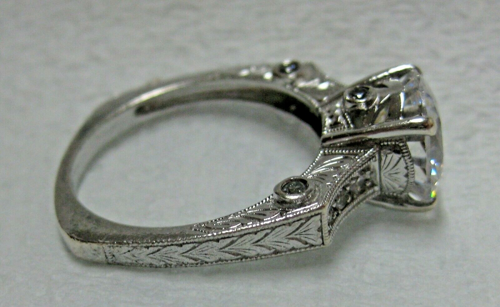 Sterling Silver Engagement Ring Wedding Solitaire with Accents CZ Size 9