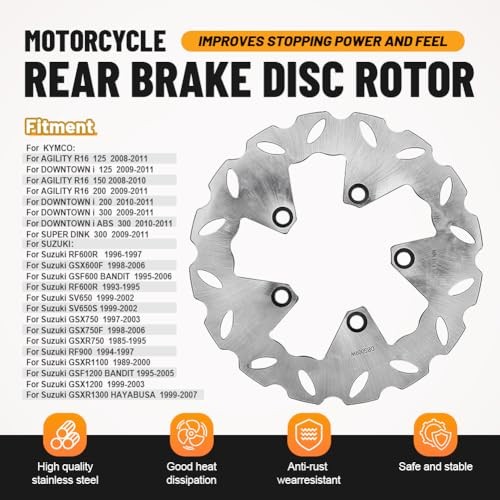 1PC Stainless Steel Motor Floating Disc Rotors Rear Brake Rotors For DOWNTOWN