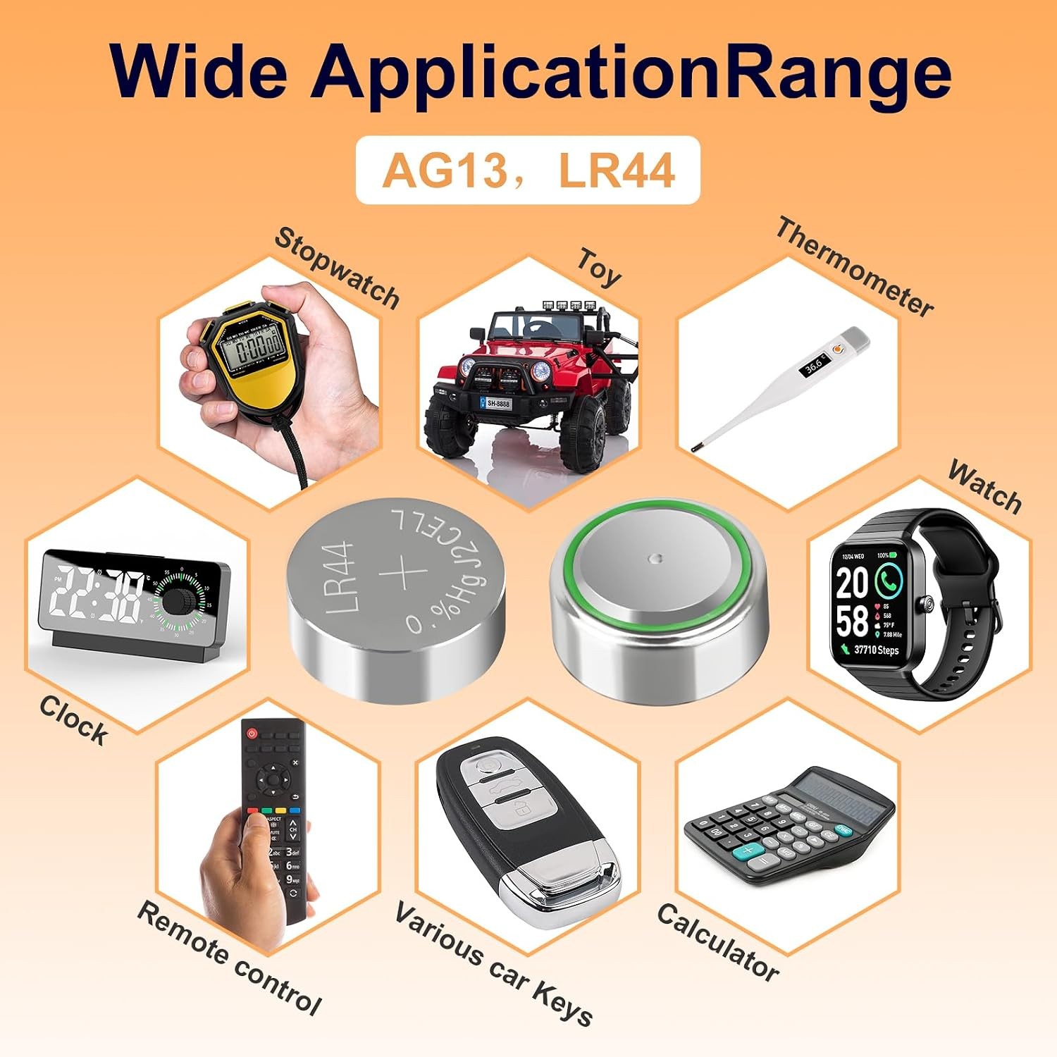 AG13 LR44 A76 L1154 1.5V Alkaline Button Coin Cell Batteries 25 Pack