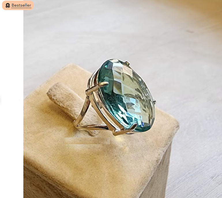 Aquamarine Gemstone Ring Handmade 925 Sterling Silver Promise Ring All Size R453