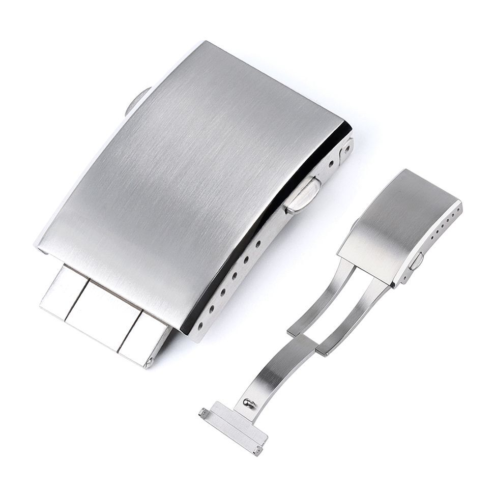 Metal Watch Buckle Band Extended Fold Clasp Stainless Steel Double Push Safety