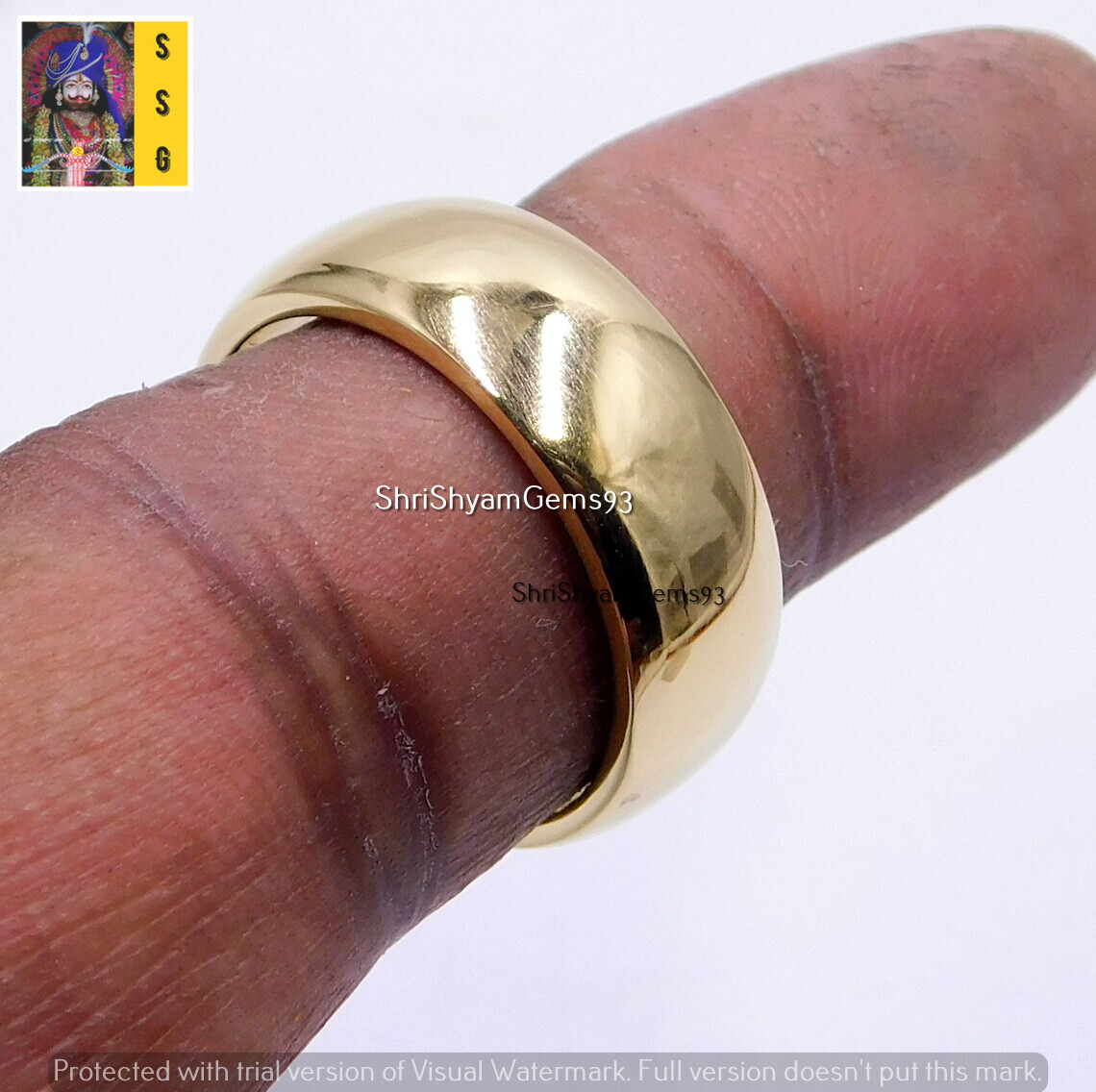 Solid Brass Band Ring, Plain Handmade band Brass Jewelry Wedding band 7 mm