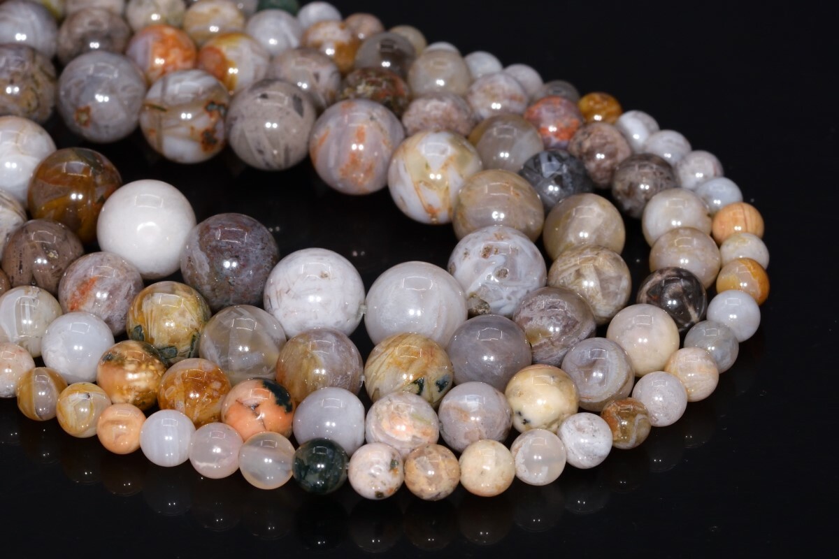 Natural Bamboo Agate Beads Grade AAA Round Loose Beads 4/6/8-9/10/12/15-16MM