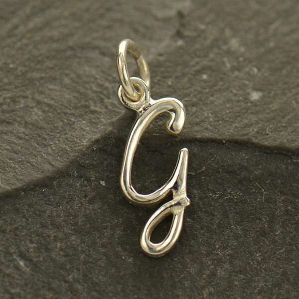 Sterling Silver 0.925 Initial Letter Script Alphabet Necklace Pendant Charm A-Z
