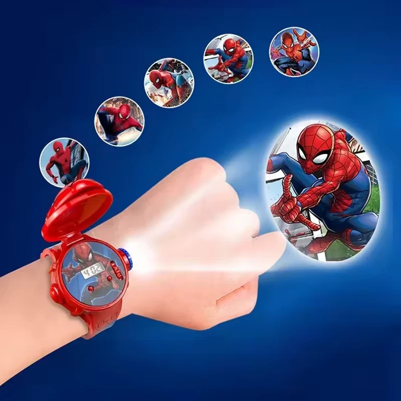 Children Spiderman Watch Cartoon Flashing Light Up Digital Spider Man Kids Flash