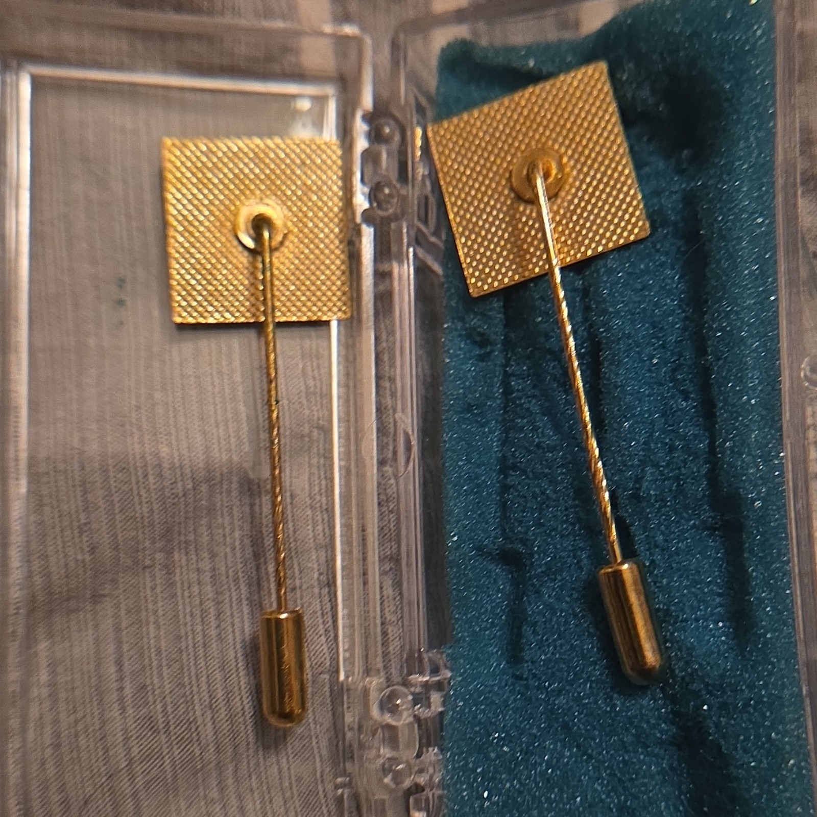 Blue & Gold Tone Square Nautical Stick Lapel Pin Unisex Adults Accessories