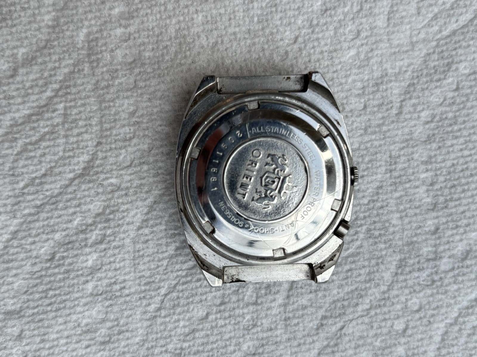Orient 3 Star Automatic Day/Date Men’s Watch Blue Striped Dial Cushion 36mm
