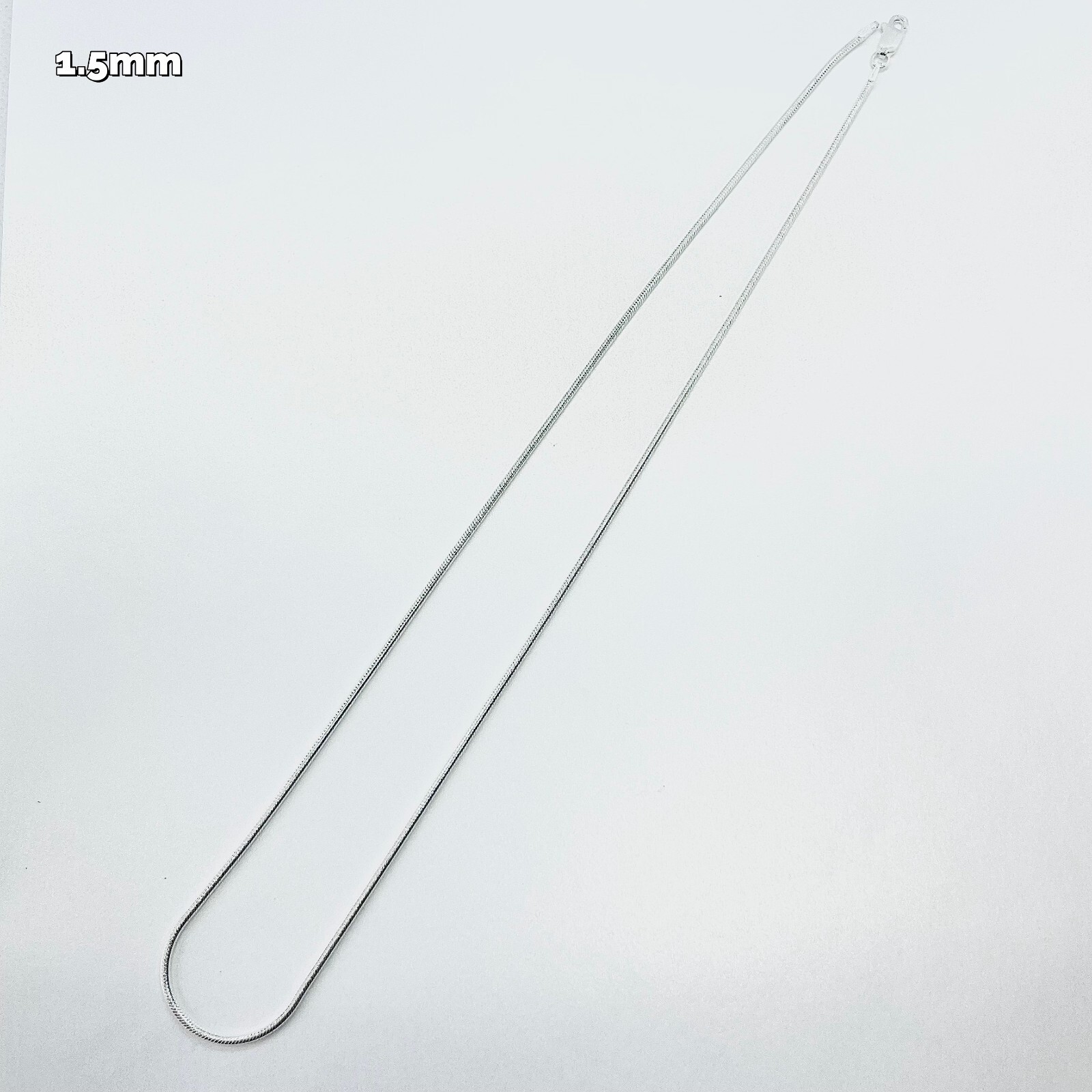 Sterling Silver Snake Chain Necklaces & Bracelets 1.5mm Sizes 7 – 30 inch