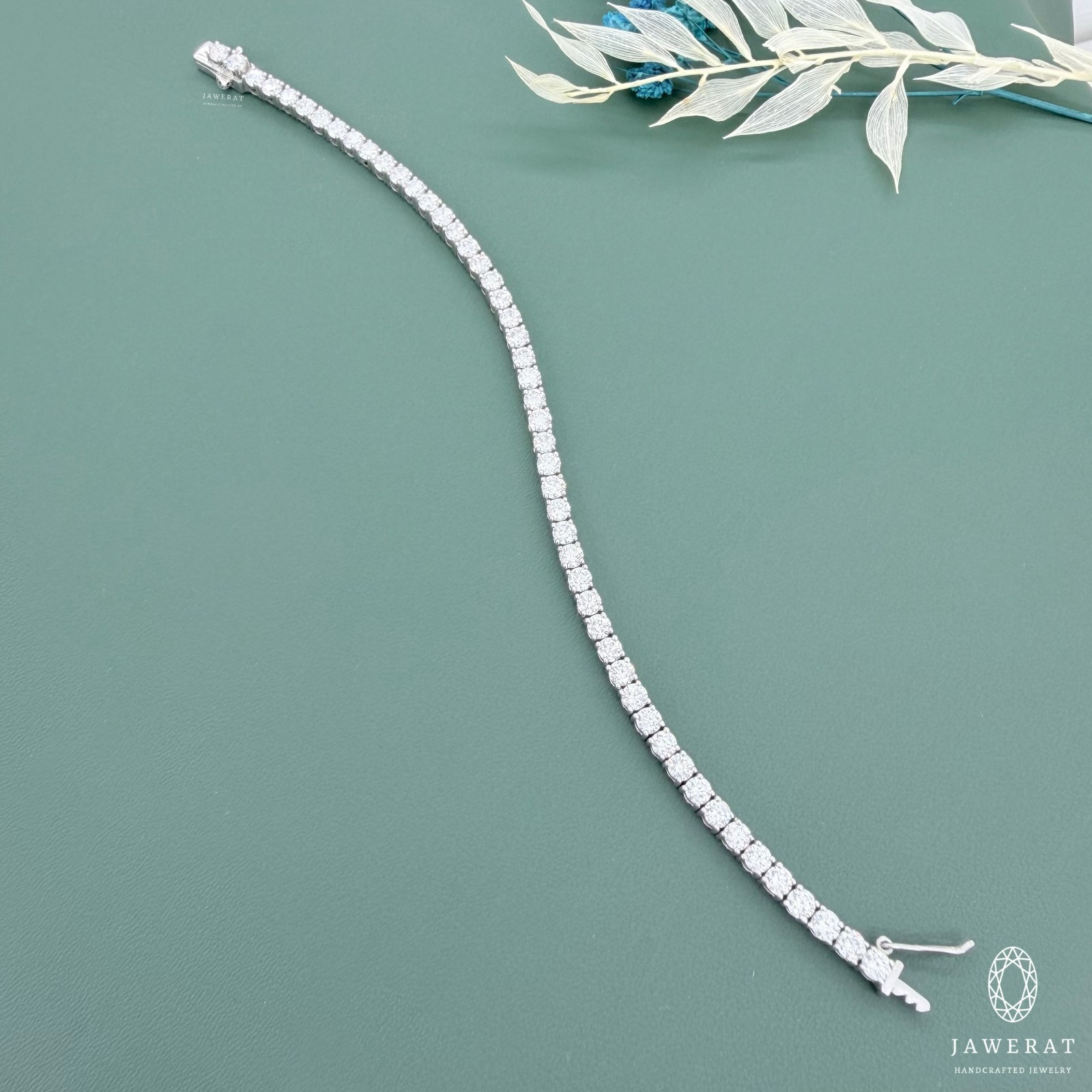 3mm Round Moissanite Tennis Bracelet, Four Prong Setting, Bridal Wedding Jewelry