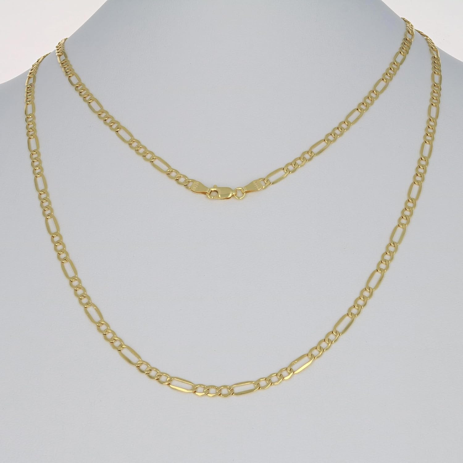 14K Yellow Gold Figaro Link Chain Necklace 4.5mm (16″-30″)