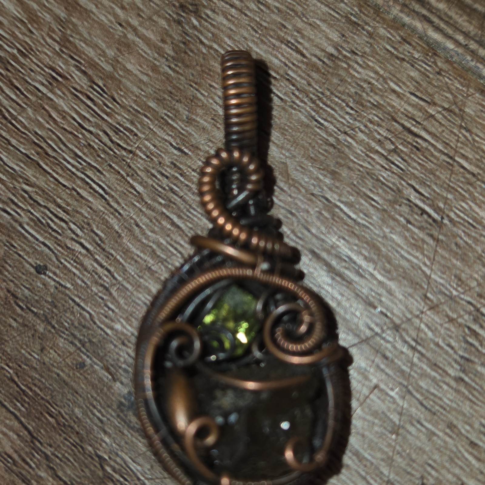Handcrafted Bohemian Copper Wire Wrapped Multicolor Cabochon Amulet Lot of 5