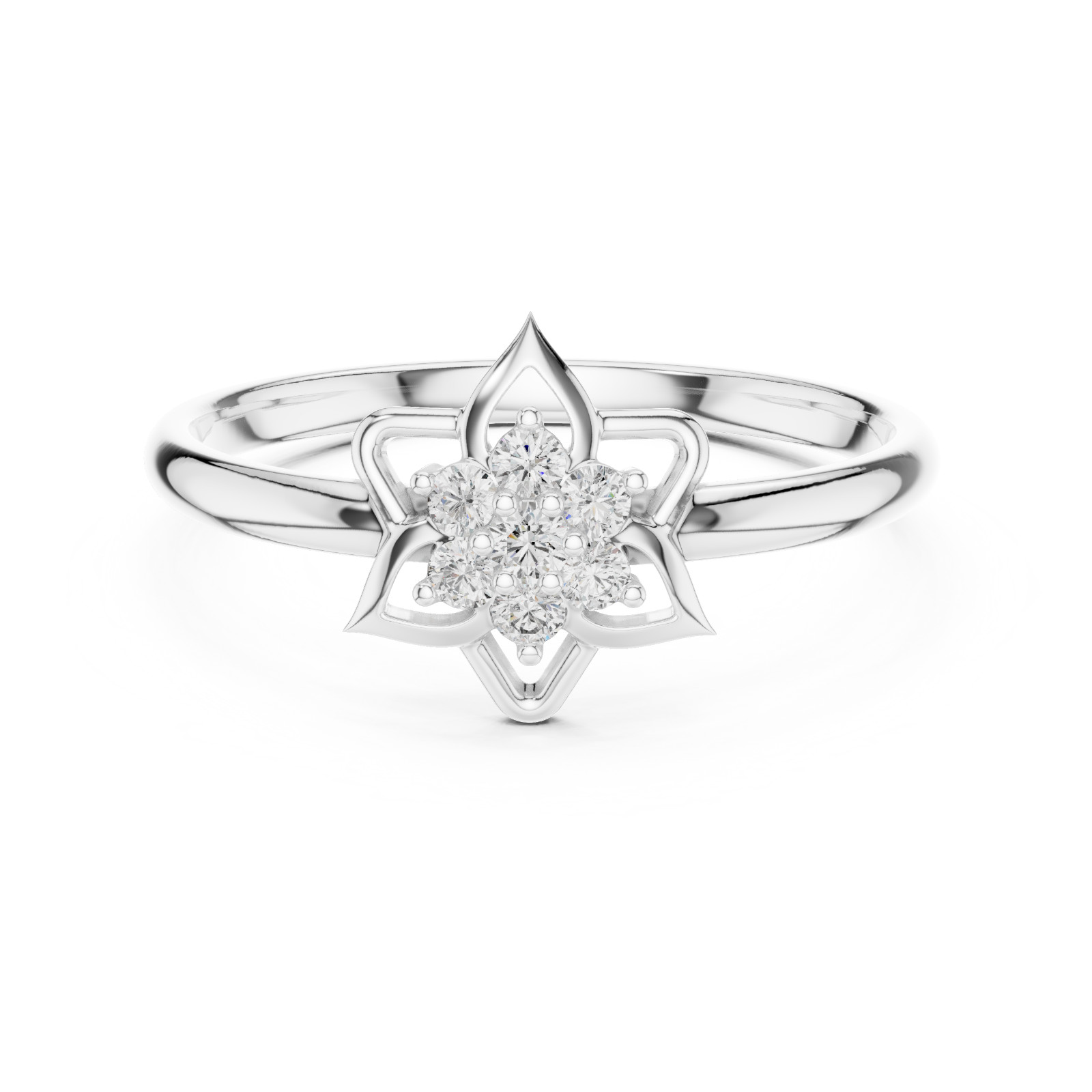 Round Certified VVS1 D Natural Diamond Cosmos Anniversary Ring 14k Gold Over