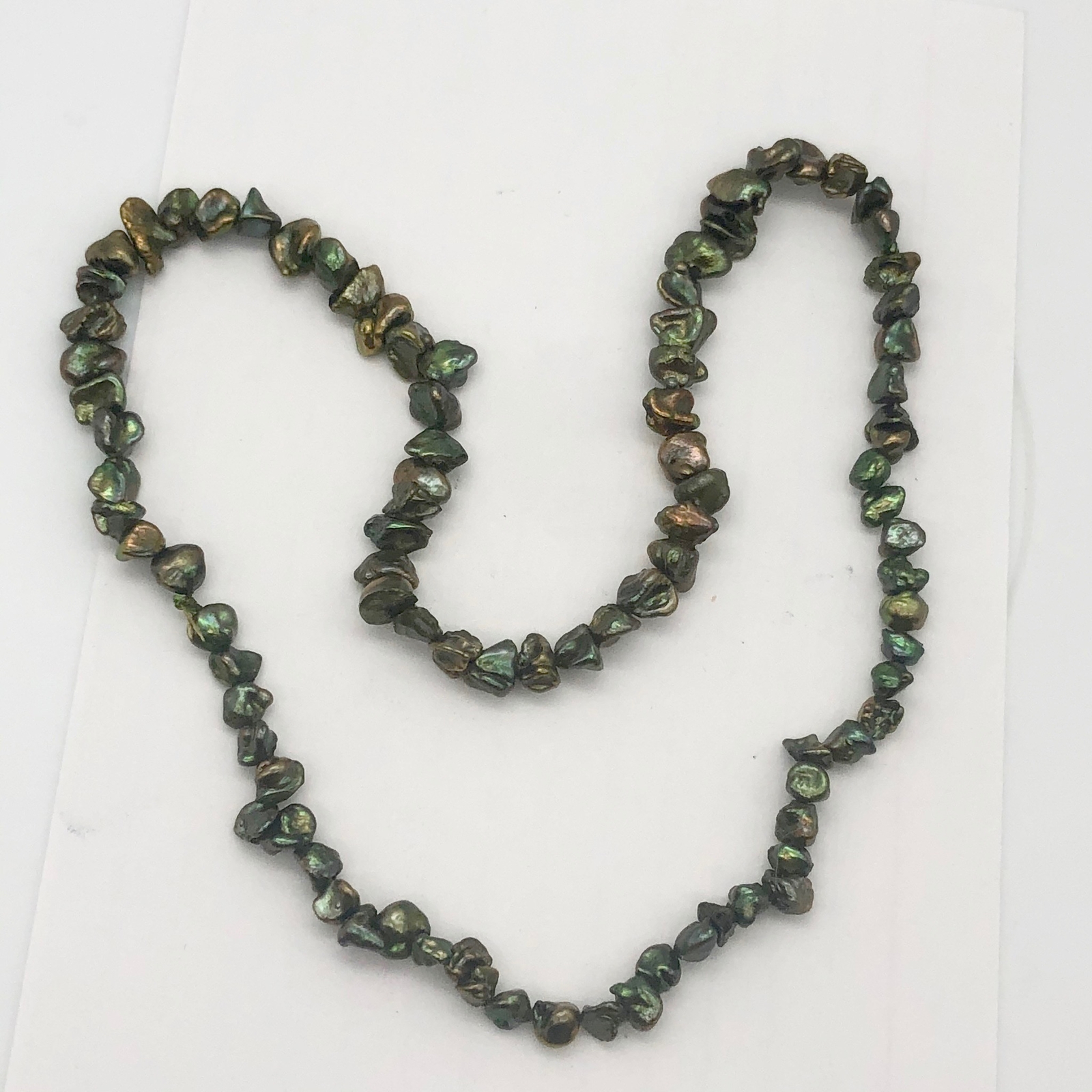 Dragonscale! Green Freshwater Keshi Pearl Strand | 5×3 to 7×4 | 80 + pearls |