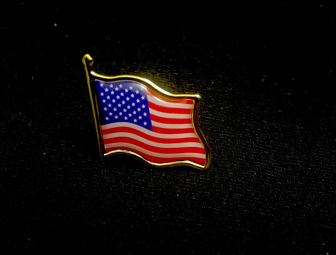 AMERICAN FLAG ENAMEL LAPEL HAT PIN USA US United States TIE TACK BADGE +STICkERS