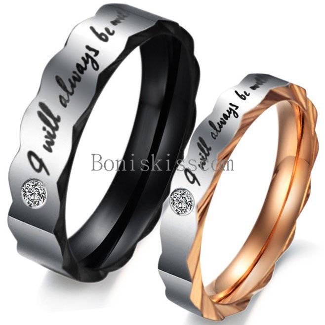” I Will Always Be with You ” Couples Love Engagement Promise Ring Wedding Band