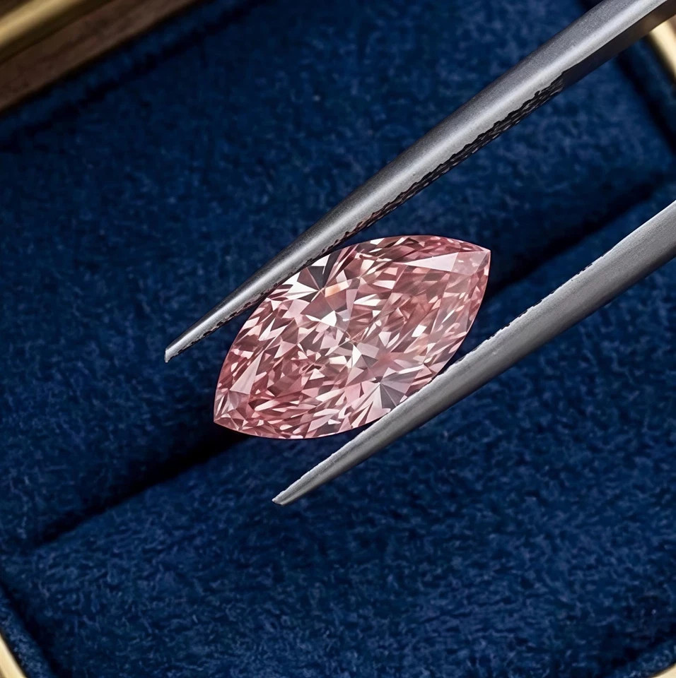 2 CT Fancy Pink Color Marquise Cut VVS1 Diamond Premium Quality Gemstone