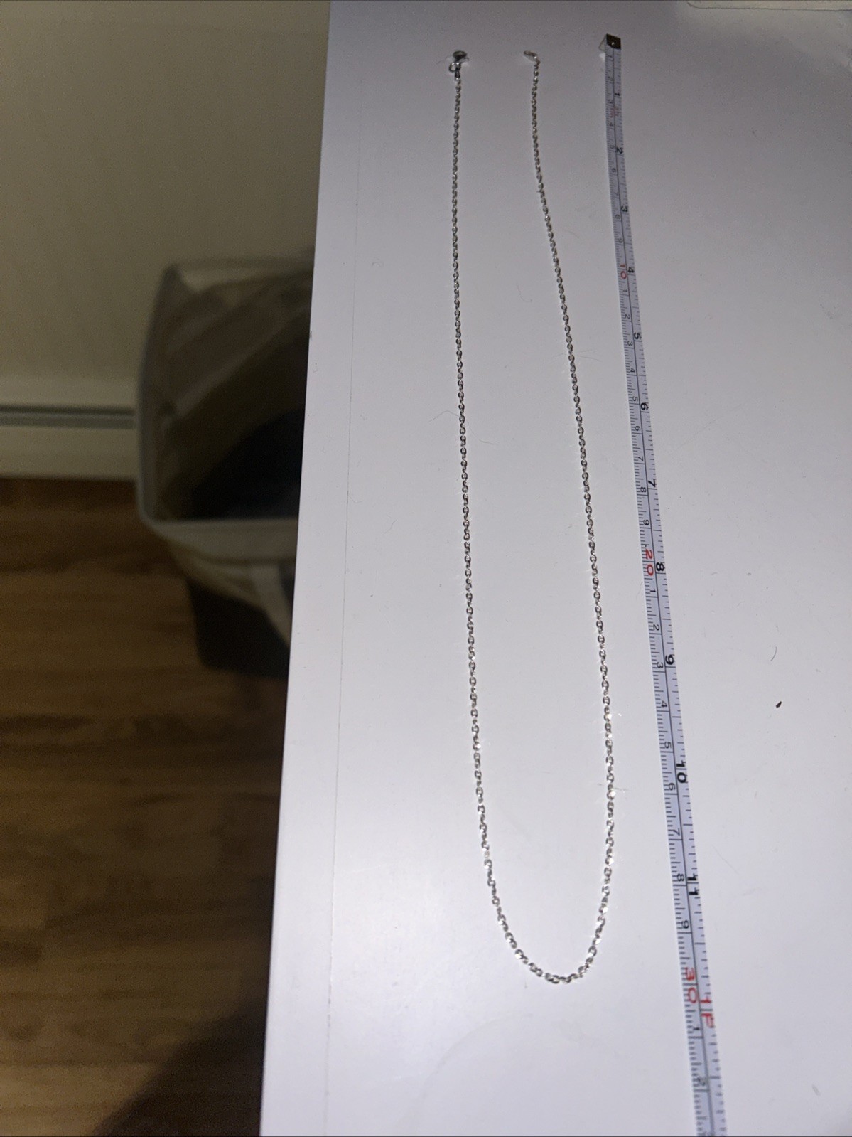 24” Twisted Rock 925 Sterling Silver Unisex Chain 1mm Width 925 Stamped