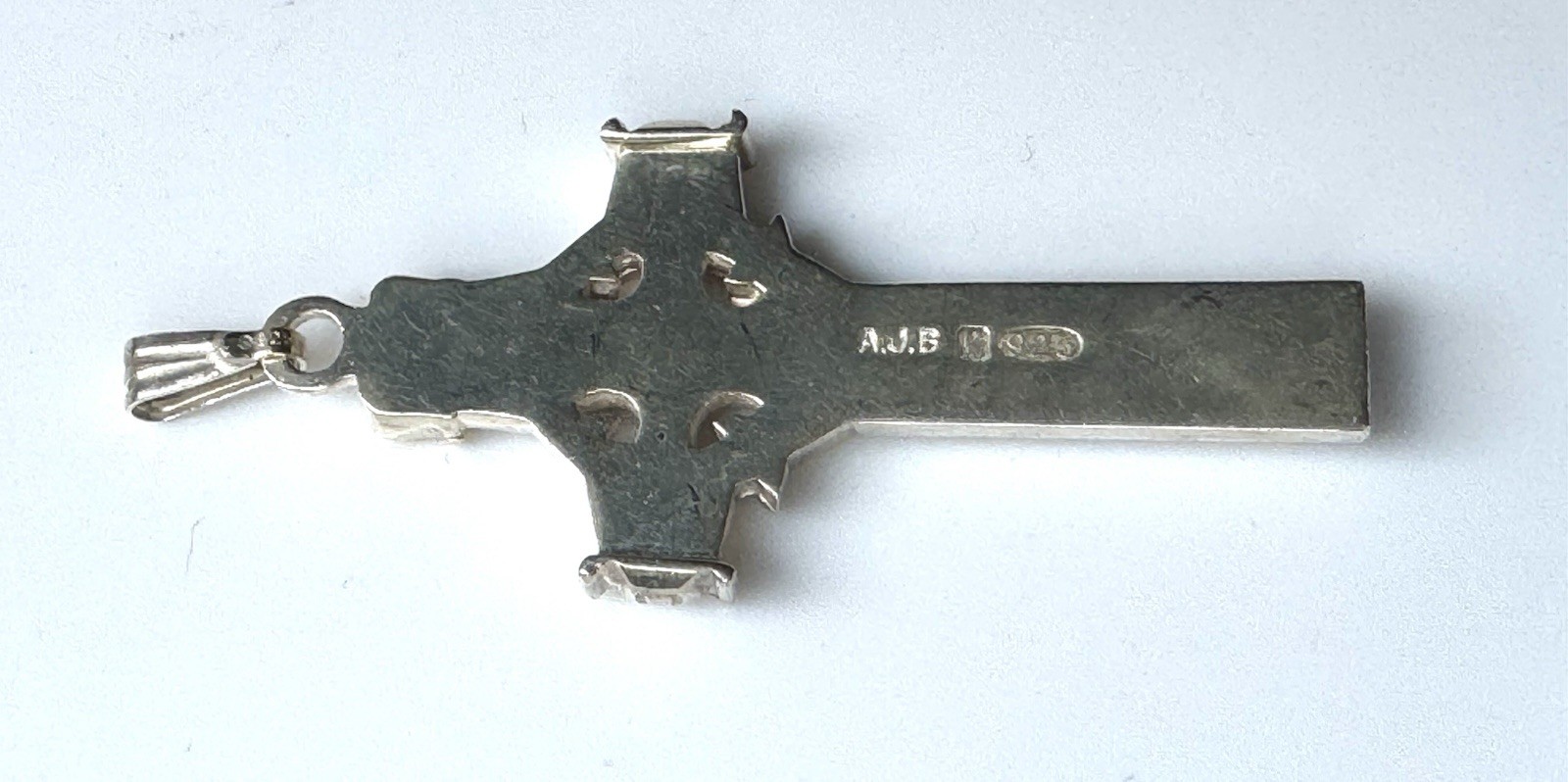 Aidan J Breen Irish Penal Celtic Cross Pendant 925 Sterling Silver AJB Ireland