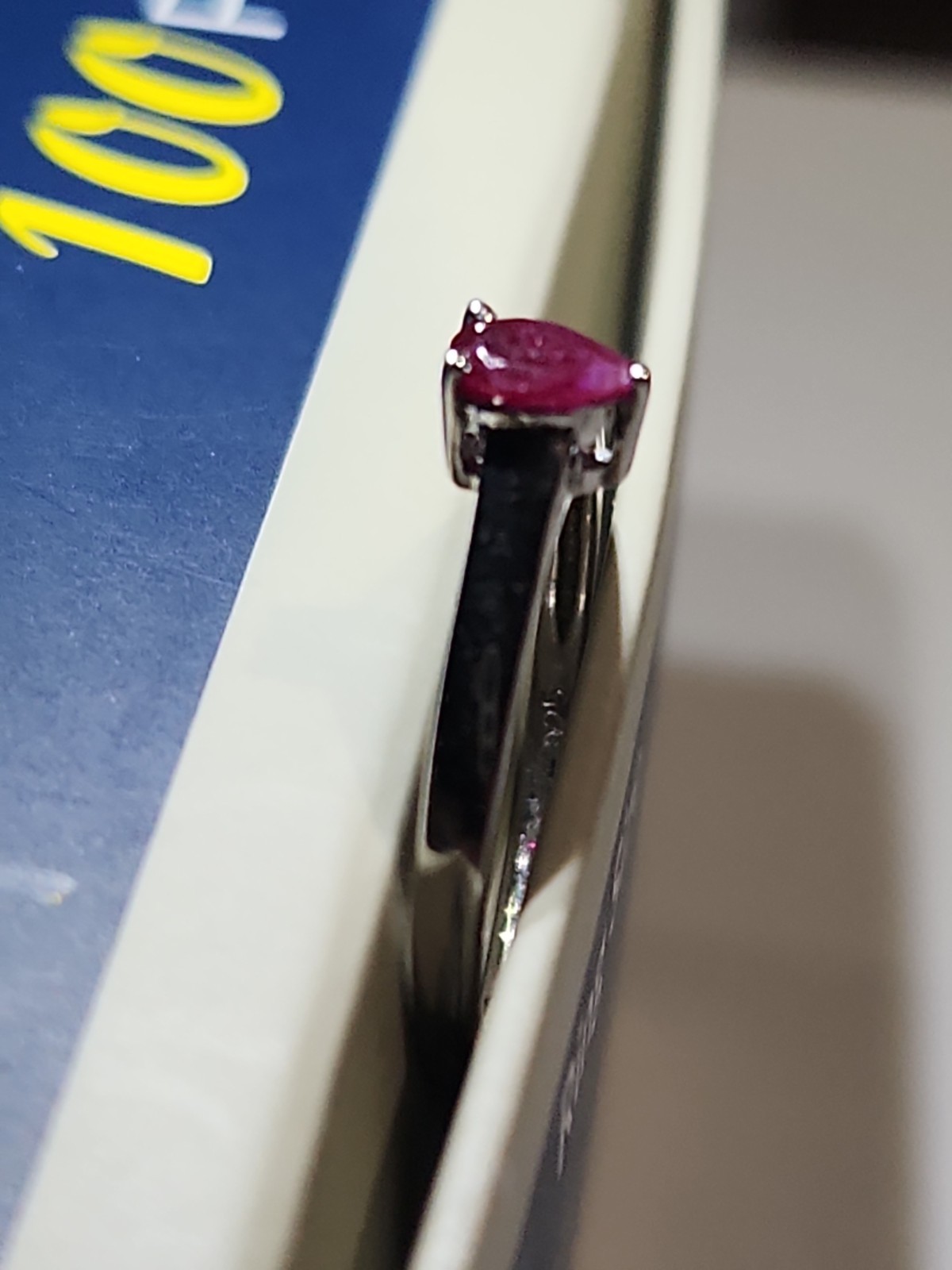 Size 6.5 0.25 Carat Pear Cut Ruby And Sterling Silver Ring By Sebastian