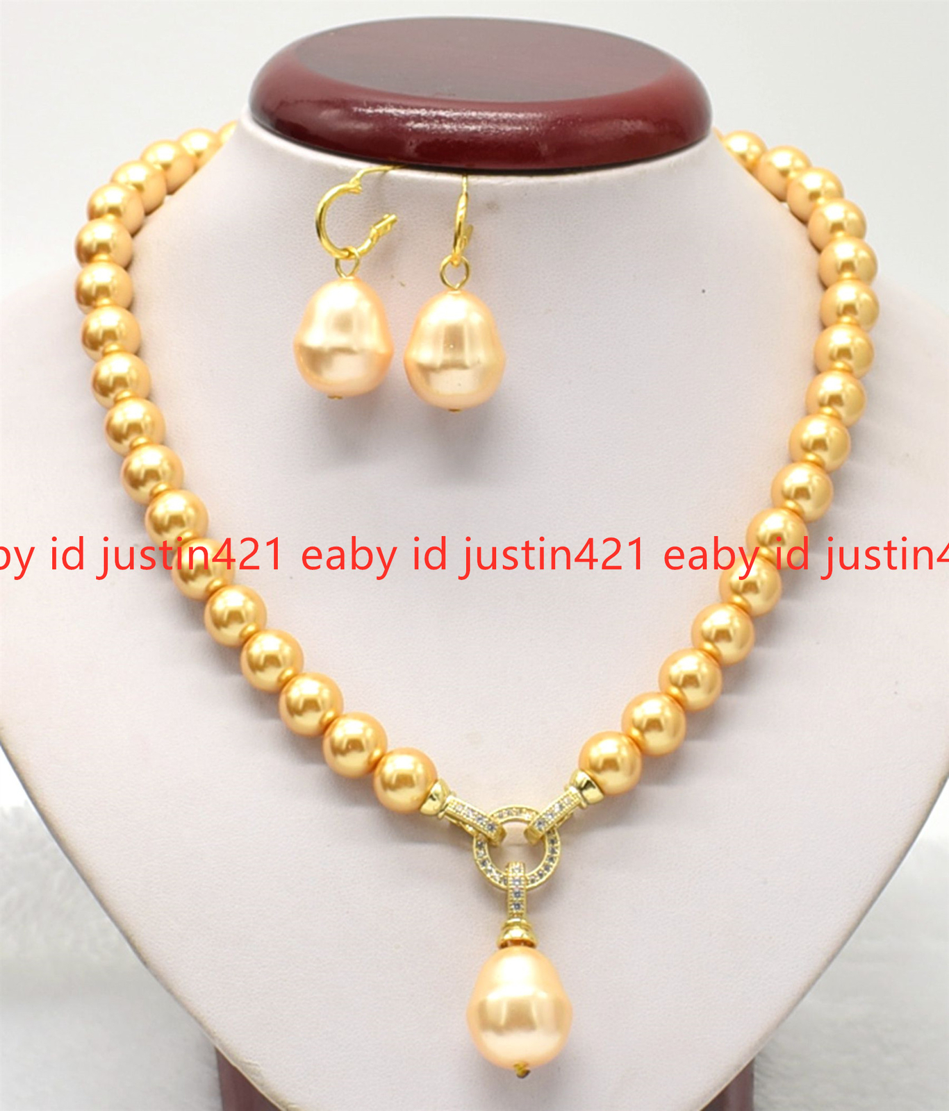 8/10mm Multicolor Shell Pearl Baroque Pendant Necklace Earring（Not real pearls）