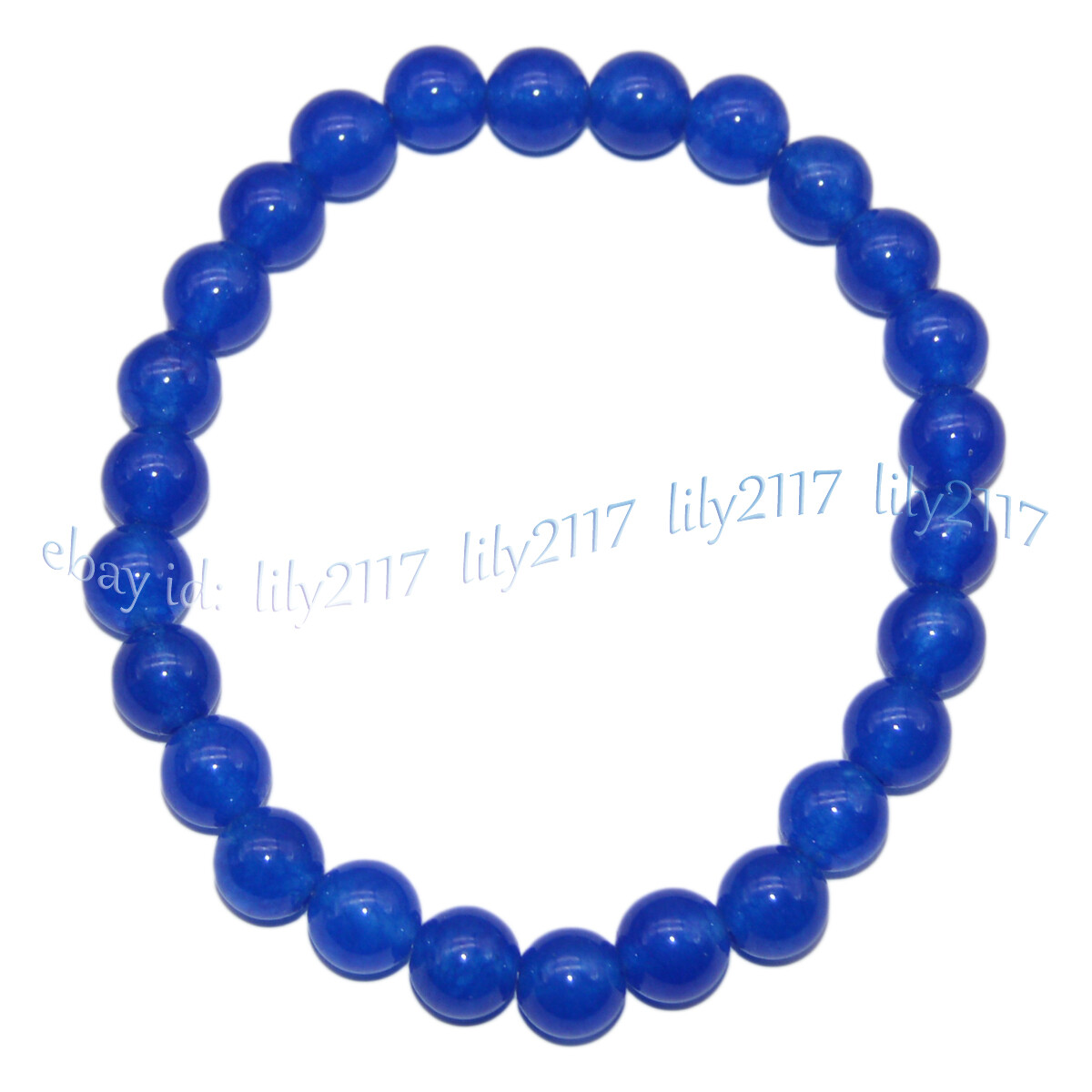 8mm Assorted Multicolor Natural Gemstone Round Beads Elastic Bracelet 7.5”