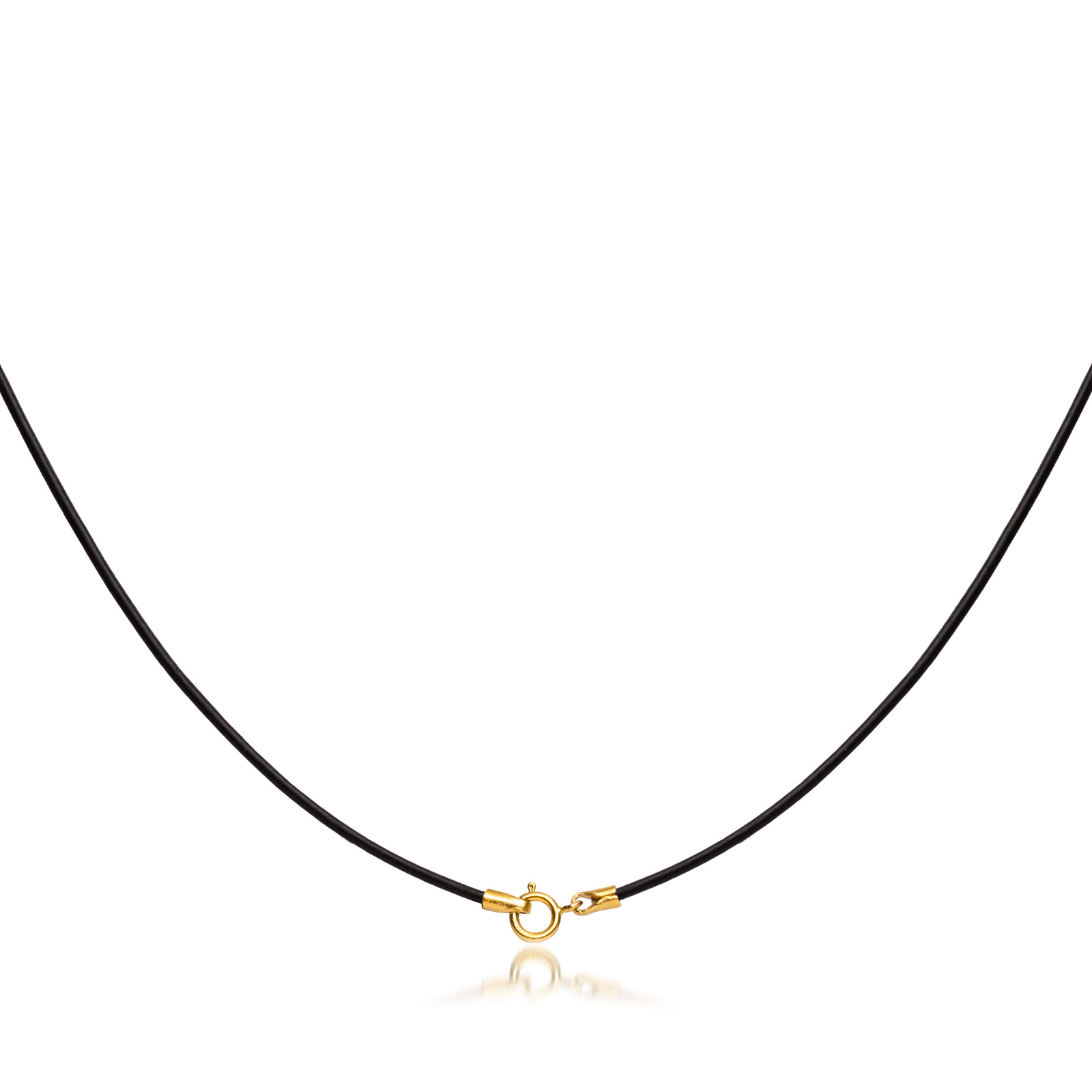 1mm Black Leather Necklace Choker with Gold Filled Clasp 14″ – 36 inches NYC