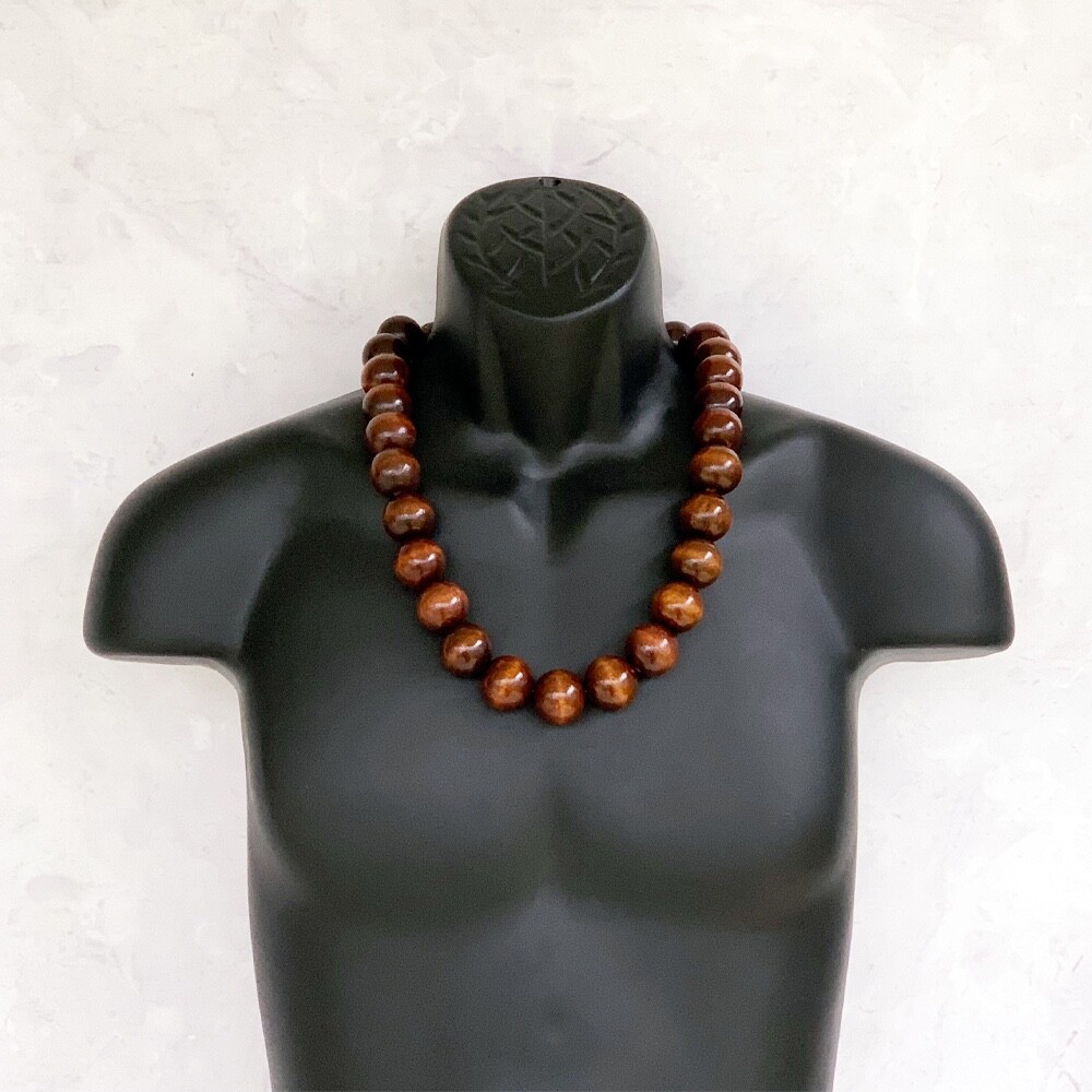 Wood Bead Necklace for Men – Handmade Wooden Necklace – Mens Boho Necklace Wood