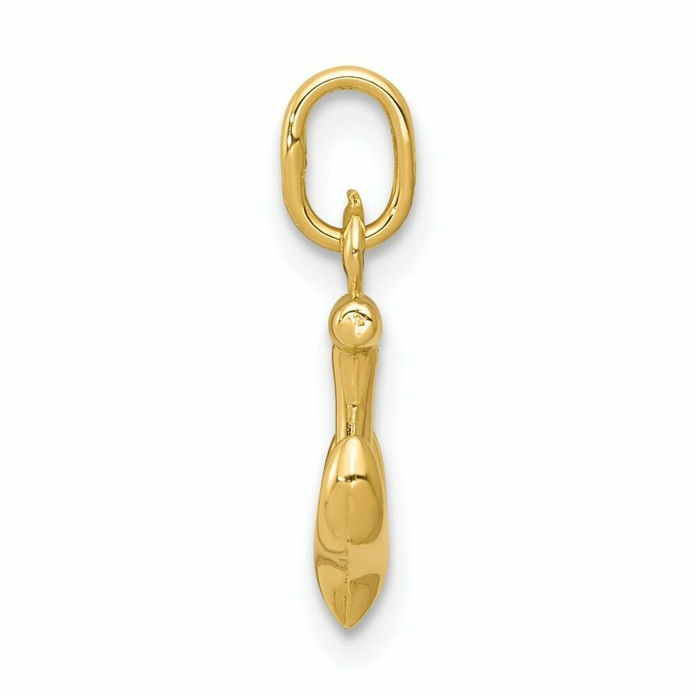 14K Yellow Gold Tiny Small Anchor Charm Necklace Pendant