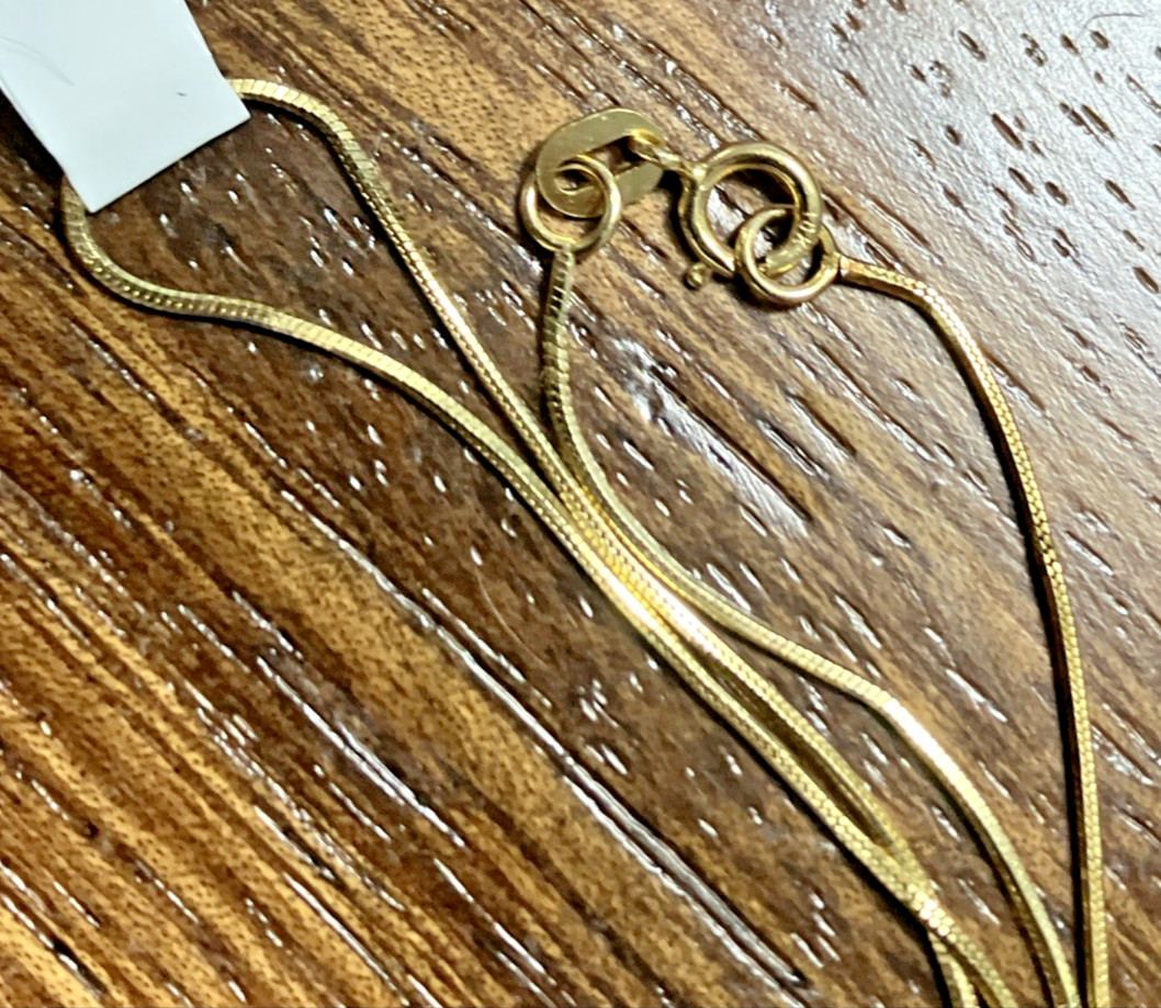 10kt Real Gold Snake Chain Necklace 2grams 20” Brand New with Imperfections 10K