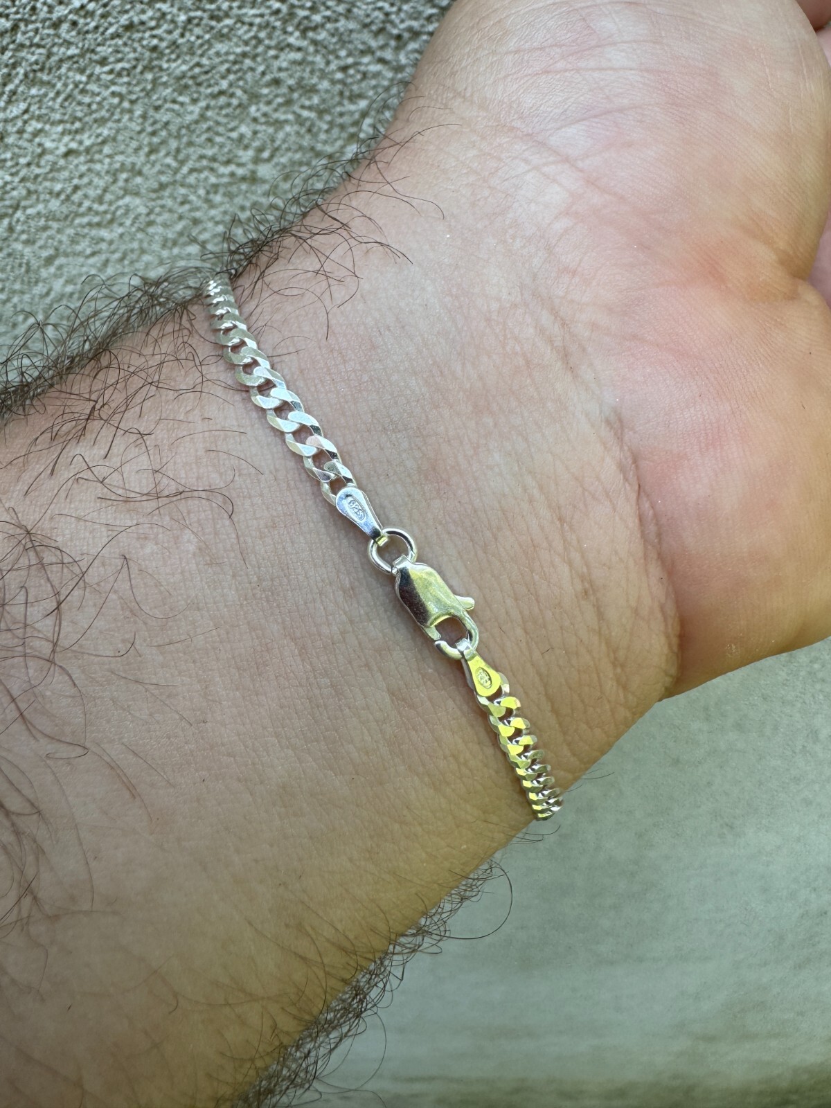 Real Solid 925 Sterling Silver Flat Curb Cuban Link Bracelet 3-10mm ITALY MADE