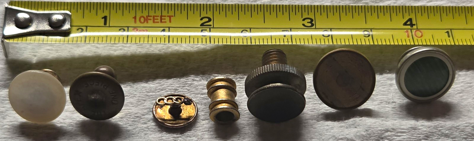 Vintage Collar Stud Metal Cufflinks Lot Silver/Gold Chain Link & Fixed Back…