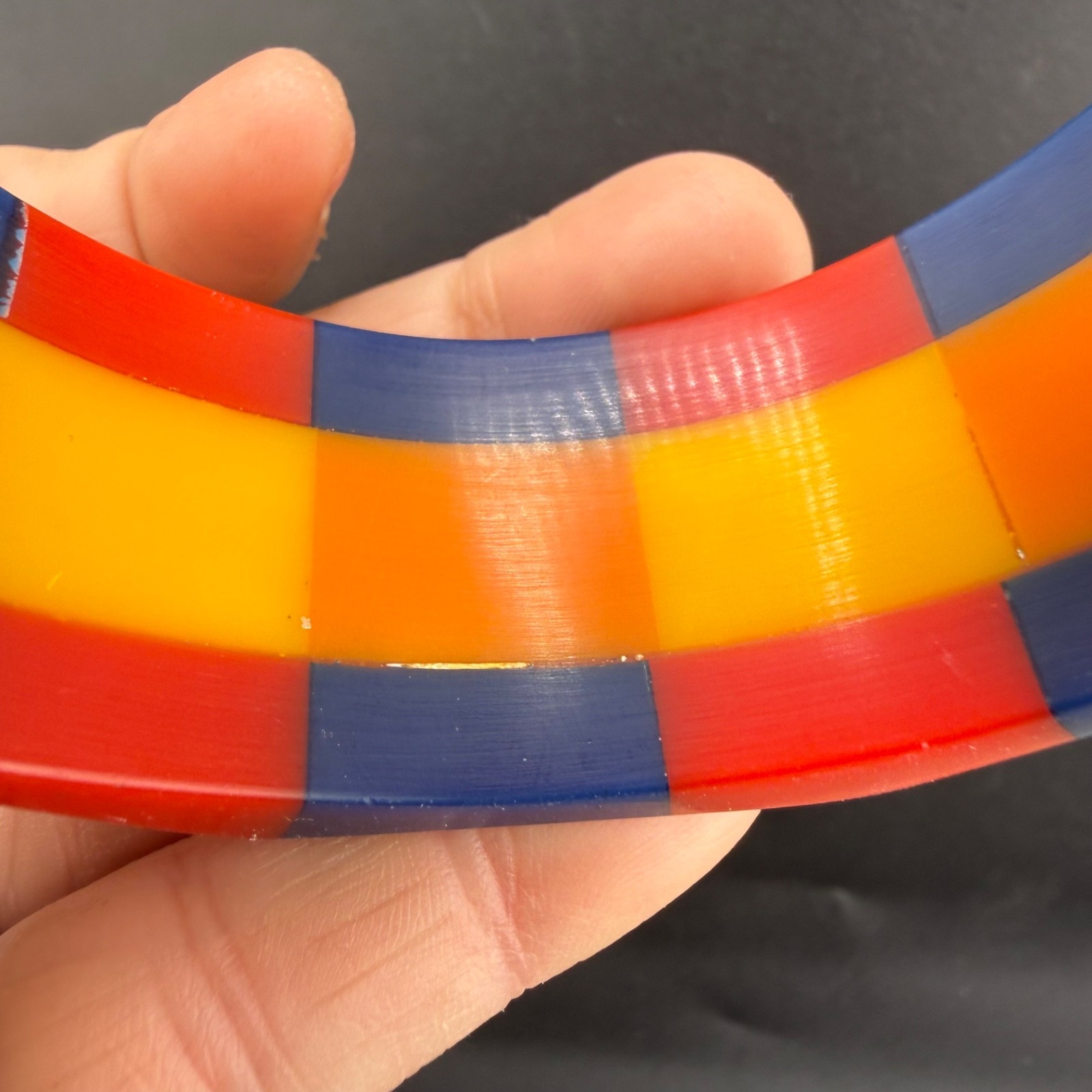 Vintage Retro Bangle Bracelet Unique Checker Pattern Pride 9”