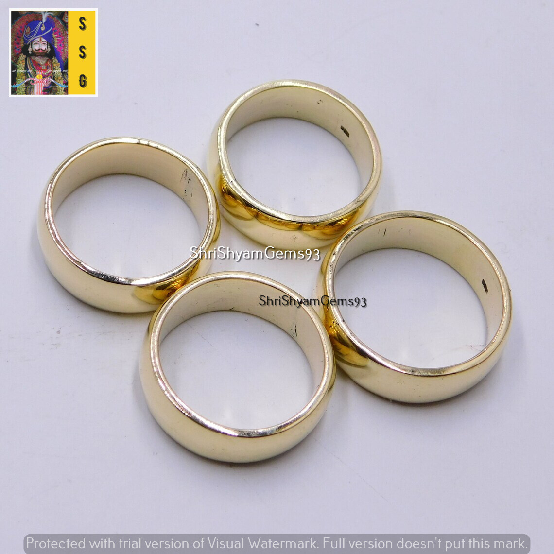 Solid Brass Band Ring, Plain Handmade band Brass Jewelry Wedding band 7 mm