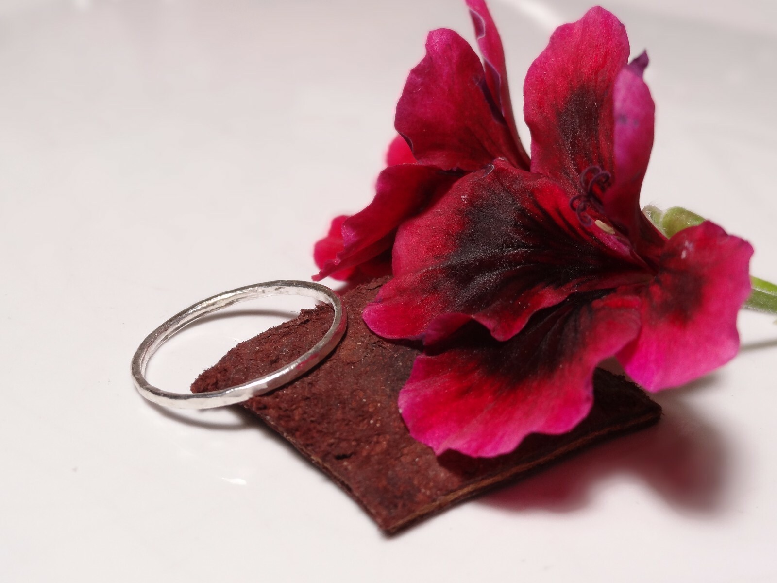 hand made fine silver 999. stacking Minimalist thin ring Hammered. 1 ring