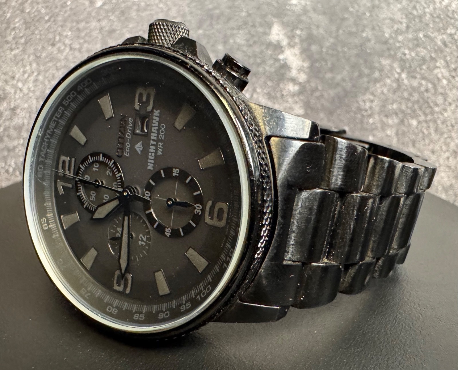 Citizen Eco-Drive Nighthawk WR200 · B612 Black Ion Chronograph Sapphire Crystal