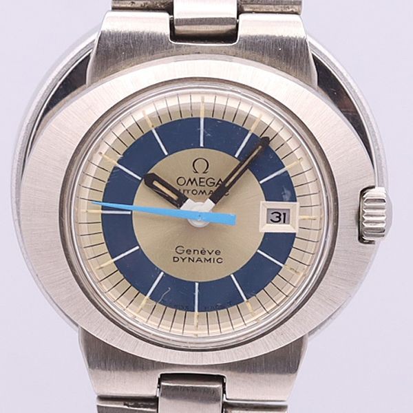 Dead Level Omega AT Automatic TOOL102 Geneve Dynamic Date Silver Blue Dial Women