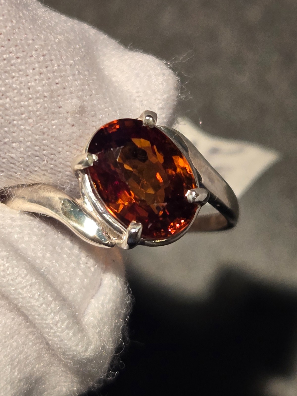 FINE IMPERIAL ZIRCON STERLING SILVER RING! 2.86CT, RICH COLOR, DEPTH, LUSTER!!