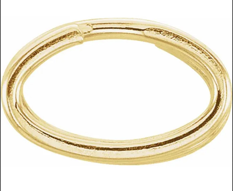TINY 3.6×5.8mm OD 14k Solid Yellow Gold Oval Split Jump Ring Keychain Charm Link