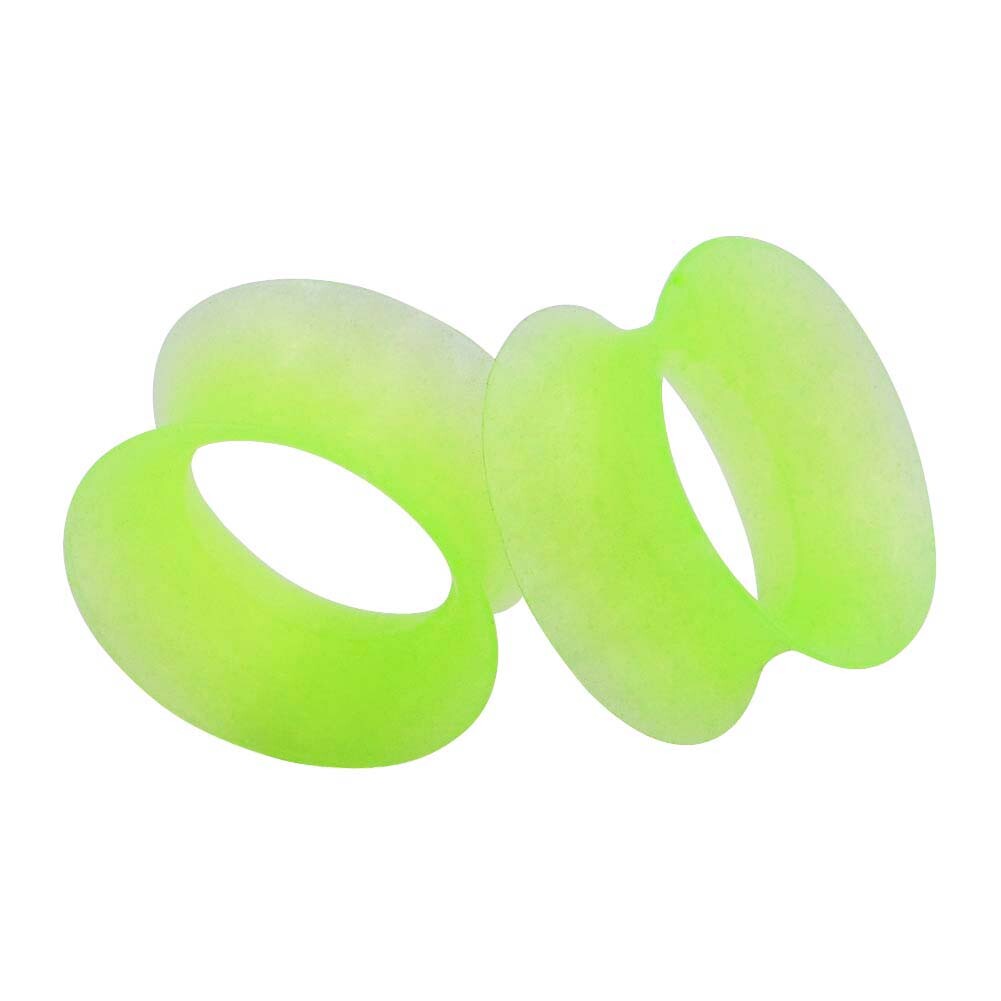 PAIR Soft Thin Silicone Double Flared Ear Tunnels Plugs Gauges Expander 2g-3/4″