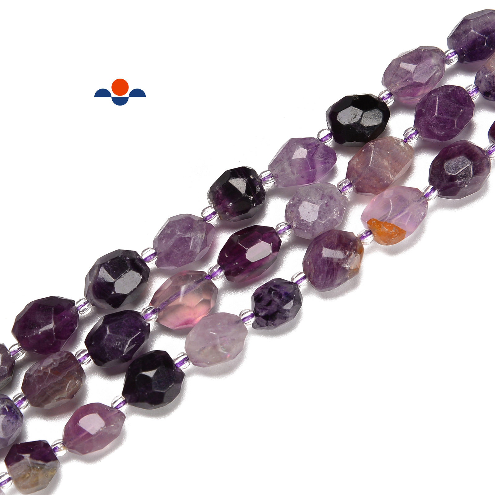 Purple Fluorite Faceted Nugget Beads Size 6×8-8x10mm / 8×10-10x12mm 15.5” Str