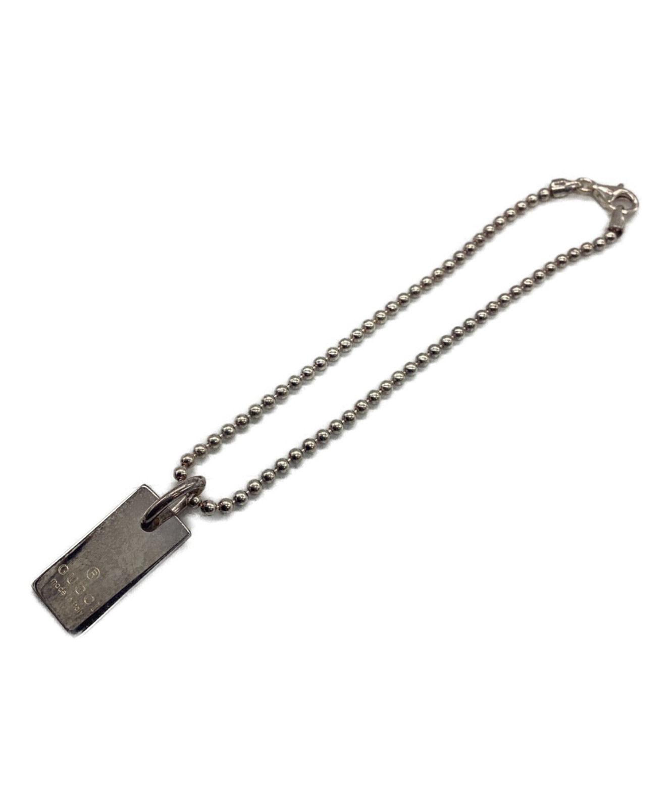 Gucci Silver 925 Ball Bead Chain Bracelet 7.09 in 18 cm Mens with Box and Pouch