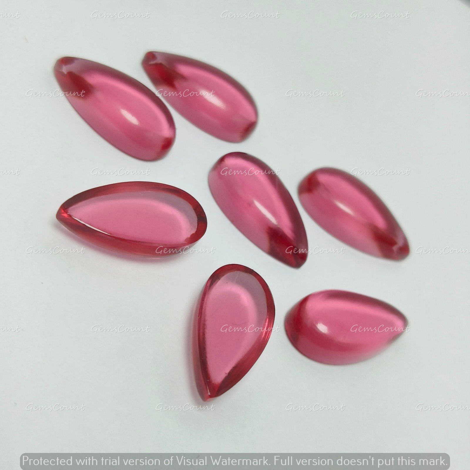 Pink Quartz Long Pear Cabochon Gemstone For Jewelry Making 5x10mm-15x30mm