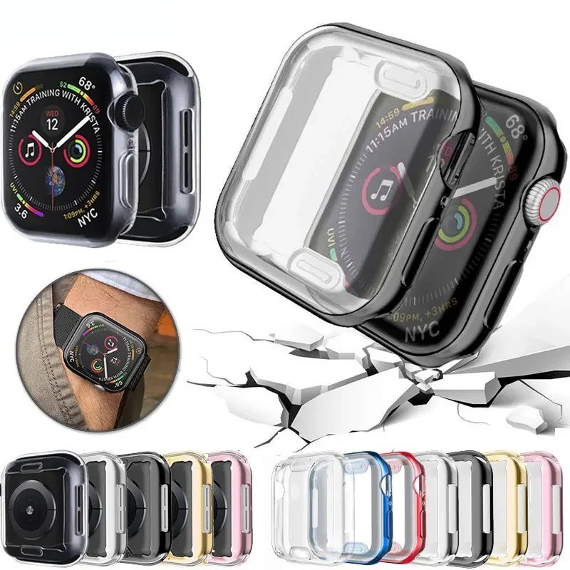 Case For Apple watch Series 7/8/9 45mm 41mm 44mm 40mm 42mm 38mm All-around TPU C