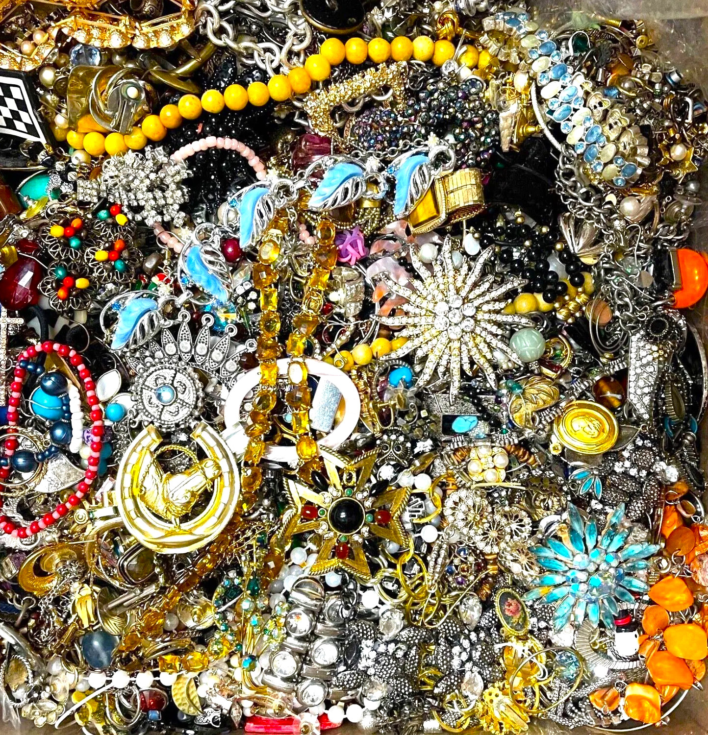5 Pound Lb Unsearched Lot Jewelry VTG New Junk Art Craft Treasure Box FREE SHIP