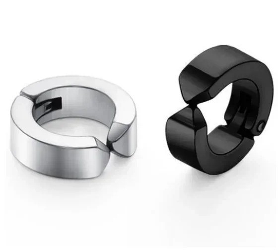 2pcs 316L Cuff Earring Non Piercing Hoop Earring Clip On Earring Fake Piercing