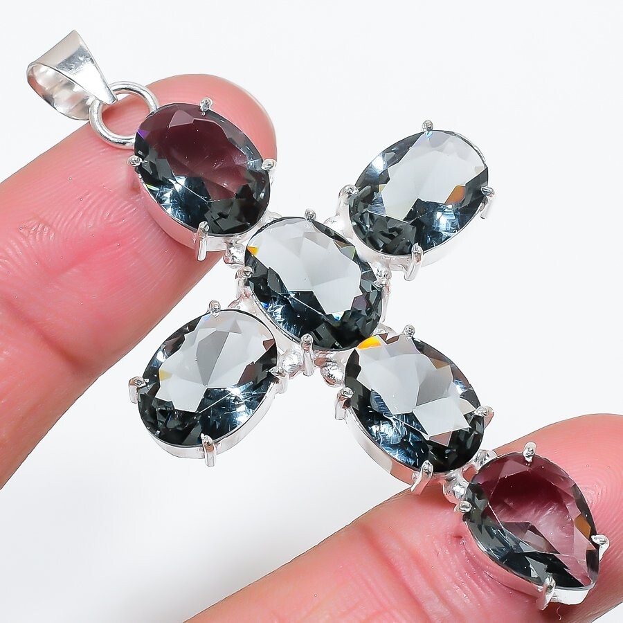 Alexandrite Gemstone Handmade 925 Sterling Silver Jewelry Pendant Sz 2.6″