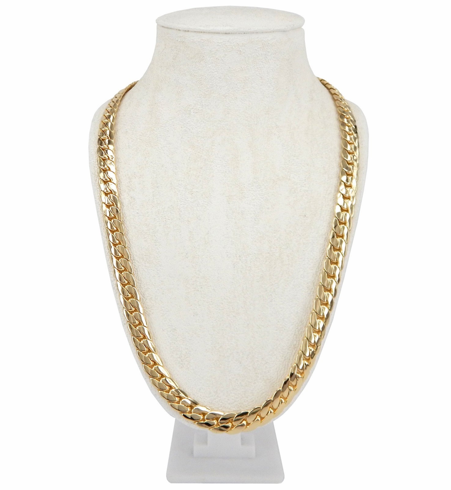 Mens Miami Cuban link Chain 10mm Width 24″ 30″ inch Necklace 14k Gold Plated